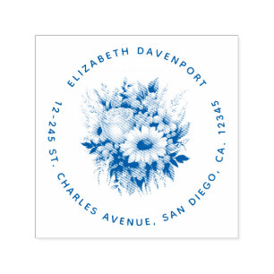 Mooi Daisies Bloemboeket Adres Zelfinktende Stempel