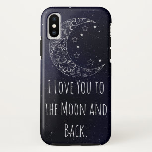 Mooi dat ik van je hou op de maan en achteraan art iPhone x hoesje