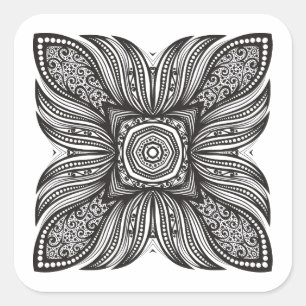 Mooi decor Square Doodle Vierkante Sticker