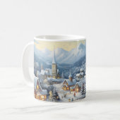 Mooi dorp op een kerstdag koffiemok (Voorkant links)