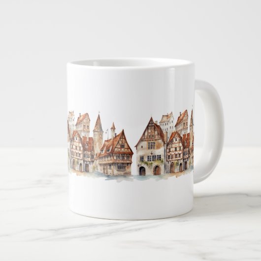 Mooi  dorpje extra grote beker (Voorkant rechts)