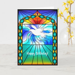 Mooi duif Glas in lood raam Kaart