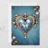 Mooi edel blauw hart. kaart (Achterkant)