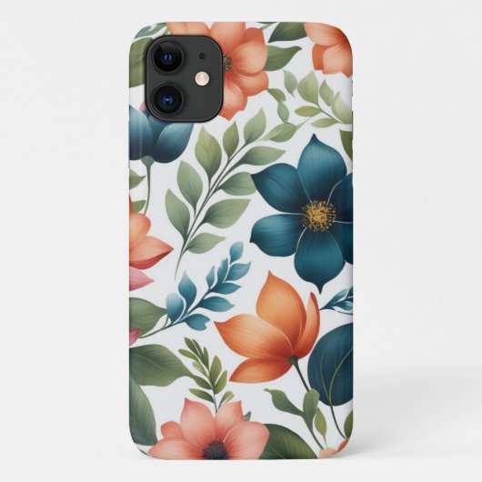 Mooi, Elegant en Kleurrijk Bloemenpatroon Case-Mate iPhone Case (Achterkant)