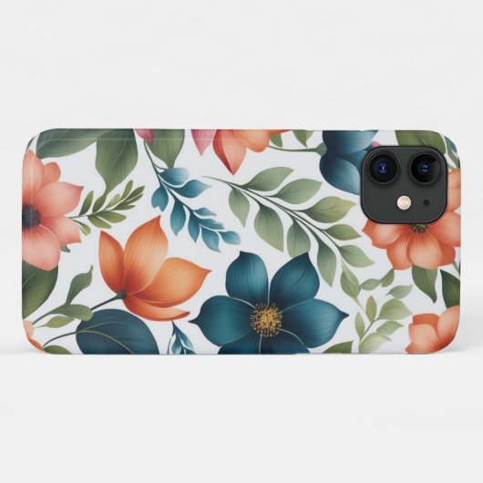 Mooi, Elegant en Kleurrijk Bloemenpatroon Case-Mate iPhone Case (Achterkant (horizontaal))