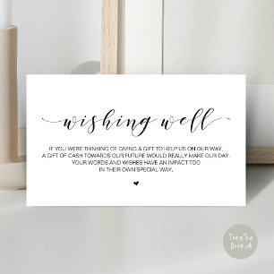 Mooi Elegant, in het zwart, Wedding Wishing Well Informatiekaartje