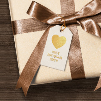MOOI Elegante Gelukkige Valentijnsdag Folie Hart Cadeaulabels