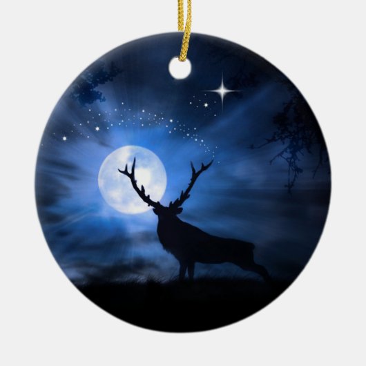 Mooi Elk kerstdecoratie-Ornament Keramisch Ornament (Voorkant)