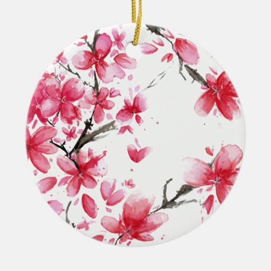 Mooi en elegant Cherry Blossom | Versiering Keramisch Ornament (Voorkant)