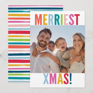 MOOI en HELDER FOTO moderne familie kleurrijk Feestdagenkaart