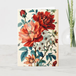 Mooi en kleurrijk Bloemenboeket Moederdag Kaart