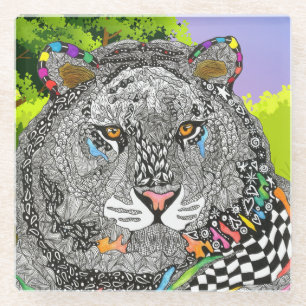 Mooi en kleurrijk Tiger Glass Onderzetter