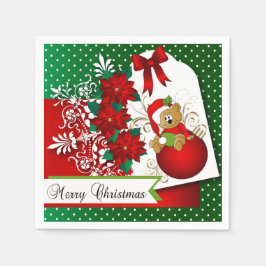 Mooi en leuk vrolijk kerst Beer Servet