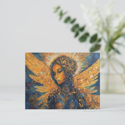 Mooi engel schilderen briefkaart (Staand voorkant)