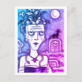 MOOI ENGRIEPELIG FRANKENELLA MONSTER, GRAVEN, KAT BRIEFKAART (Voorkant)