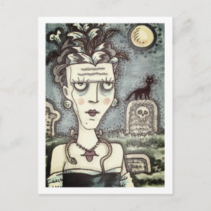 MOOI ENGRIEPELIG FRANKENELLA MONSTER, GRAVEN, KAT BRIEFKAART