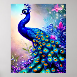 Mooi Fantasy Peacock Poster