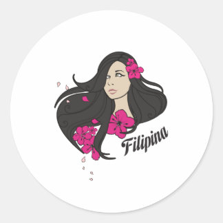Mooi Filipina grafisch T-shirt Ronde Sticker