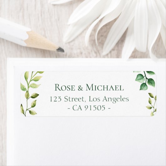 mooi floraal botanisch adreslabel etiket (Insitu)