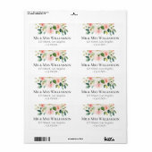 mooi floraal botanisch adreslabel etiket (Full Sheet)