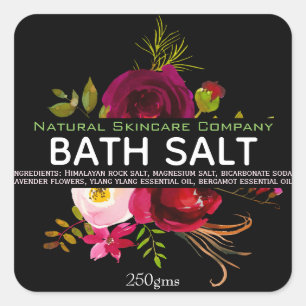 Mooi Floral Bath Salt Vierkante Sticker