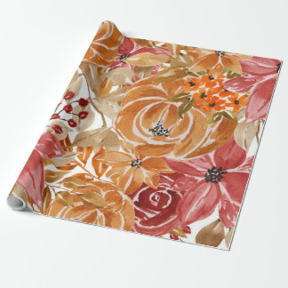 Mooi Floral patroon met helder najaar Cadeaupapier