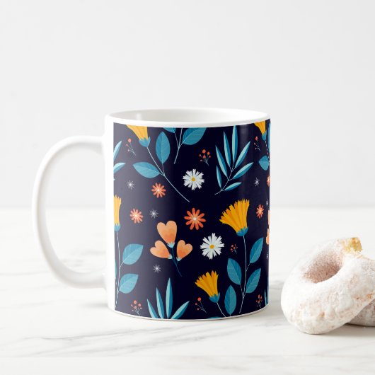 Mooi Floral Pattern Koffiemok (Met donut)