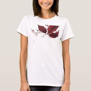 Mooi & Fraai Rood Abstract Bladeren Mode Kunst T-shirt