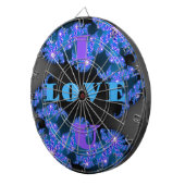 Mooi Galactisch Blauw Liefde Tekst Patroon Ontwerp Dartbord (Voorkant Rechts)