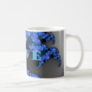 Mooi Galactisch Blauw Liefde Tekst Patroon Ontwerp Koffiemok