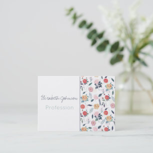 Mooi Garden Blooming Flowers White Pattern Visitekaartje