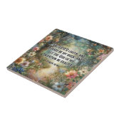 Mooi gebrandschilderd bloemend woud Psalm Tegeltje (Zijkant)