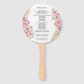 Mooi gedroogd pampas gras Rozen bruiloft programma Handwaaier (Achterkant)