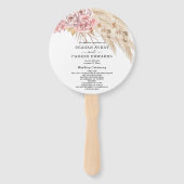 Mooi gedroogd pampas gras Rozen bruiloft programma Handwaaier (Voorkant)