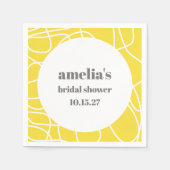 Mooi Geel Abstract Lijn Kunst Aangepaste Bruidsbor Servet (Voorkant)