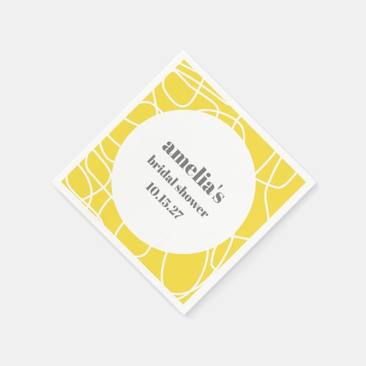 Mooi Geel Abstract Lijn Kunst Aangepaste Bruidsbor Servet (Hoek)