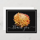 Mooi geel en rood chrysanthemum bedankt briefkaart (Voorkant / Achterkant)