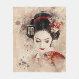 Mooi Geisha Portret Fleece Deken