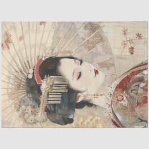 Mooi Geisha Portret Tissuepapier