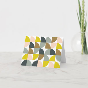 Mooi geometrisch vormenpatroon in zachte kleuren notitiekaartje