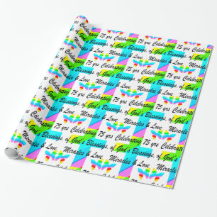 MOOI GEPERSONALISEERD 75E VERJAARDAG ONTWERP CADEAUPAPIER