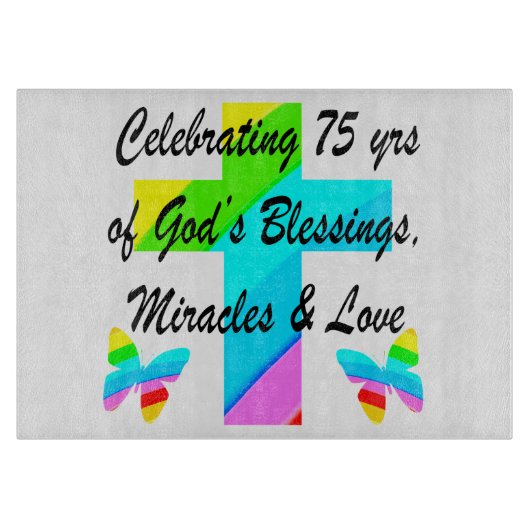 MOOI GEPERSONALISEERD 75E VERJAARDAG ONTWERP SNIJPLANK (Voorkant)