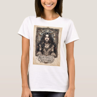 "Mooi Gestoord" Gotische Vrouw met Motten T-shirt
