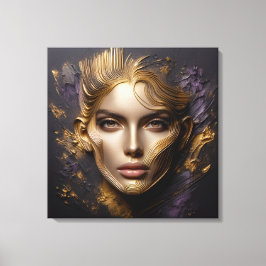 Mooi gezicht - AI-regels Canvas Afdruk