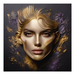 Mooi gezicht - AI-regels Foto Afdruk