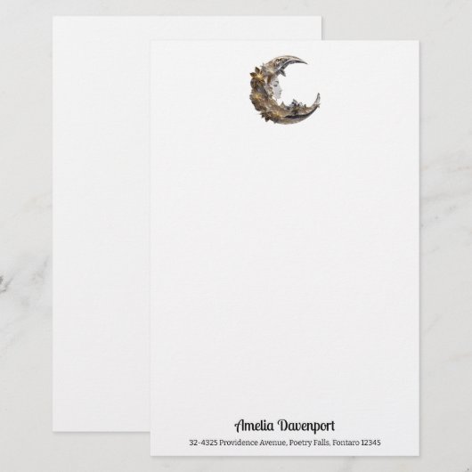 Mooi gezicht in de maan briefpapier (Voorkant / Achterkant)