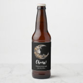 Mooi gezicht in de maan bruiloft bier etiket (Voorkant)