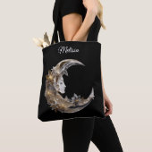 Mooi gezicht in de maan draagtas (Dichtbij)