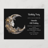 Mooi gezicht in de maan Verjaardag Uitnodiging Briefkaart (Voorkant)