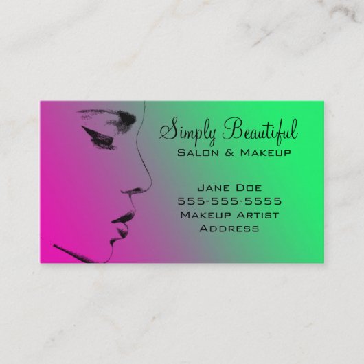 mooi gezicht visitekaartje (Voorkant)